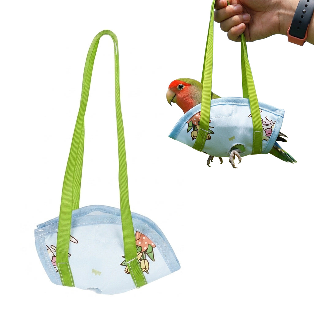 Qpets® Parrot Travel Cage - Escape-Proof Vest Harness | Bird Carrier with Handle Parakeet Travel | Escape-Proof Outdoor Vests for Cockatiel Parakeet Finch Outdoor Indoor Walking Park Garden-Blue-XL