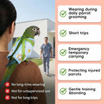 Qpets® Parrot Travel Cage - Escape-Proof Vest Harness | Bird Carrier with Handle Parakeet Travel | Escape-Proof Outdoor Vests for Cockatiel Parakeet Finch Outdoor Indoor Walking Park Garden-Blue-XL