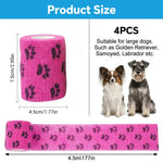 Qpets Paw Print Self-Adhesive Non-Woven Elastic Recovery Bandage Wrap for Cats and Dogs
