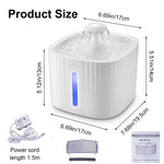 Qpets Automatic Pet Water Fountain, 3L Reservoir, LED Level Display and Two Flow Options