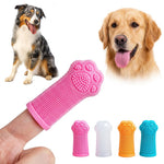 Qpets® Dog Finger Toothbrush Set Silicone Cleaning Finger Teeth Brush with Gum Massage Design for Medium and Large Dogs