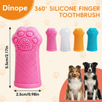 Qpets® Dog Finger Toothbrush Set Silicone Cleaning Finger Teeth Brush with Gum Massage Design for Medium and Large Dogs