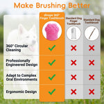Qpets® Dog Finger Toothbrush Set Silicone Cleaning Finger Teeth Brush with Gum Massage Design for Medium and Large Dogs