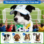 Qpets® Football Print Dog Baseball Cap and Bandana for Medium Dogs Summer Waterproof Pet Sun Hats with Ear Holes Adjustable Drawstring Football Hat and Bandana-Blue-L