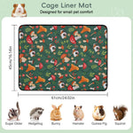 Qpets® 1 Pack Guinea Pig Bedding, Washable Guinea Pig Cage Liner Reusable Guineas Pigs Mat Waterproof Guineas Pigs Bedding for Cage, Super Absorbant Pee Pads for Small Animals-Dark Green