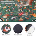 Qpets® 1 Pack Guinea Pig Bedding, Washable Guinea Pig Cage Liner Reusable Guineas Pigs Mat Waterproof Guineas Pigs Bedding for Cage, Super Absorbant Pee Pads for Small Animals-Dark Green