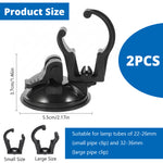 Qpets® 2PCS Aquarium LED Light Clip Holders with Suction Cups, Fish Tank Light Mount Brackets for 22-26mm Dia Light Bars Suction Cup Aquarium Lamp Clips, Water Resistant Holder for Fish Tank