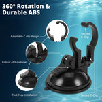 Qpets® 2PCS Aquarium LED Light Clip Holders with Suction Cups, Fish Tank Light Mount Brackets for 22-26mm Dia Light Bars Suction Cup Aquarium Lamp Clips, Water Resistant Holder for Fish Tank