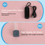 Qpets® Single USB Air Pump for Aquarium Quiet Mini Oxygen Pump Portable USB Powered Aerator for Nano Fish Tanks Shrimp Tanks and Outdoor Transport