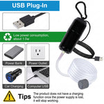 Qpets® Single USB Air Pump for Aquarium Quiet Mini Oxygen Pump Portable USB Powered Aerator for Nano Fish Tanks Shrimp Tanks and Outdoor Transport