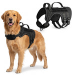 Qpets® Dog Harness with Molle System Adjustable Reflective No Pull Vest for Walking Hiking Training