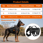 Qpets® Dog Harness with Molle System Adjustable Reflective No Pull Vest for Walking Hiking Training