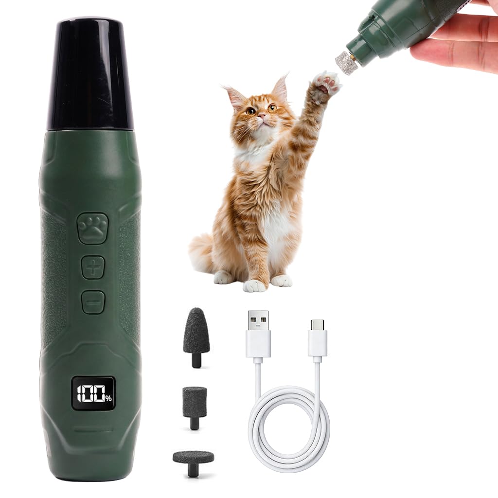 Qpets Electric Pet Nail Grinder for Dogs and Cats with LED Light and Adjustable Speed