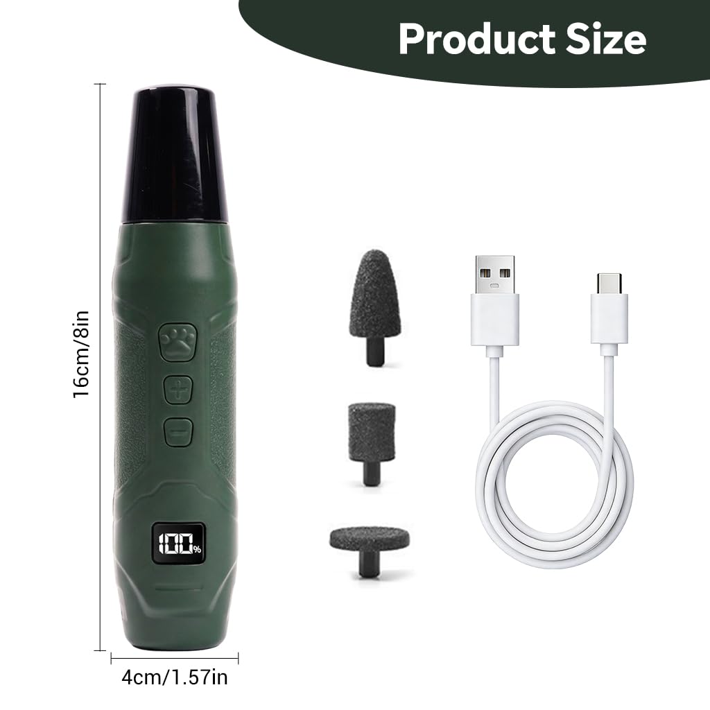 Qpets Electric Pet Nail Grinder for Dogs and Cats with LED Light and Adjustable Speed