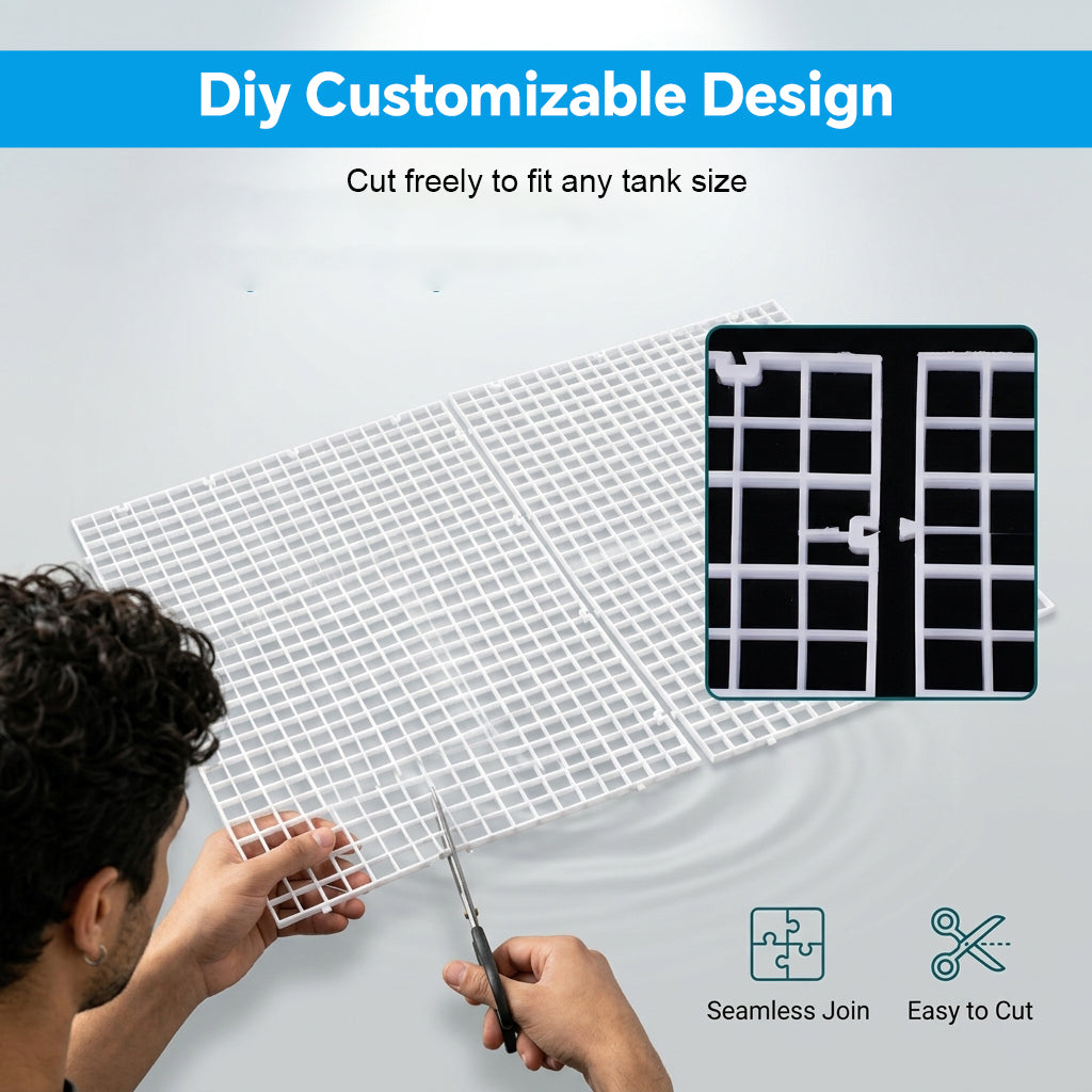 Qpets® Aquarium Lid Hood Fish Tank Cover Plastic Grid Panel with Clips for Terrarium and Aquarium Use