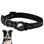 Qpets Reflective AirTag Dog Collar for Medium Dogs with Waterproof Holder, Padding and Dual D Rings
