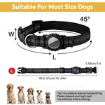 Qpets Reflective AirTag Dog Collar for Medium Dogs with Waterproof Holder, Padding and Dual D Rings