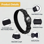 Qpets Reflective AirTag Dog Collar for Medium Dogs with Waterproof Holder, Padding and Dual D Rings