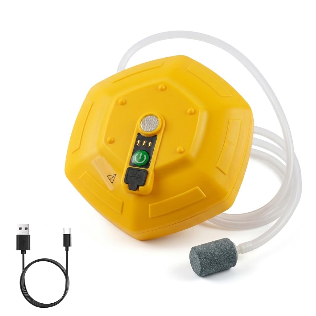 Qpets Floating Live Bait Aerator with 2000mAh Rechargeable Battery, IPX7 Waterproof Design