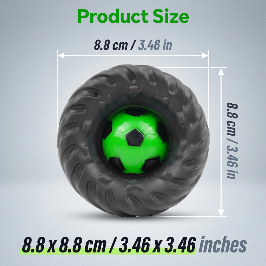 Qpets® Football Tire with Built in Squeaker Bite Resistant Vinyl Chew Play Item for Small and Medium Dogs Interactive Fetch and Teething Play