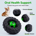 Qpets® Football Tire with Built in Squeaker Bite Resistant Vinyl Chew Play Item for Small and Medium Dogs Interactive Fetch and Teething Play