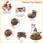 Qpets Kitty Curls Cat Scratcher Board with Track Ball and Flexible Accordion Design for Indoor Cats