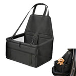Qpets Foldable Dog Car Booster Seat with Mesh Sides, Safety Leash and Washable Oxford Fabric