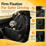Qpets Foldable Dog Car Booster Seat with Mesh Sides, Safety Leash and Washable Oxford Fabric