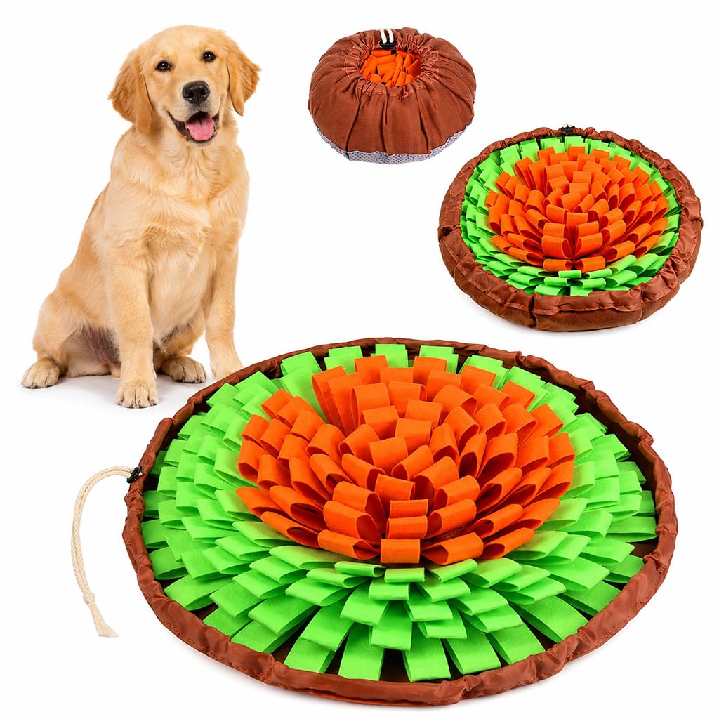 Qpets Dog Snuffle Mat for Slow Feeding and Training: Soft Felt, Machine Washable, Home and Travel Use