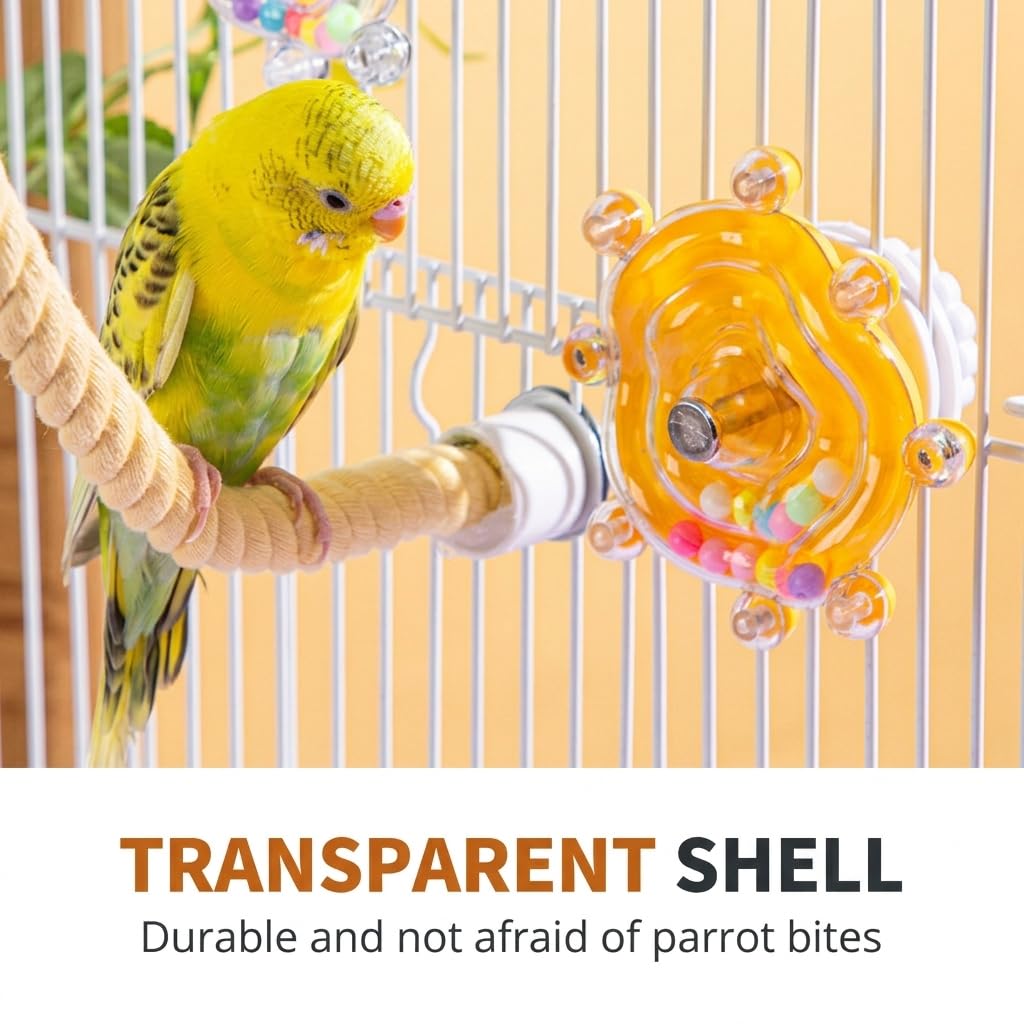 Qpets Bird Foraging Spin Wheel with Smooth Rotation for Parakeets, Cockatiels and Conures