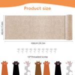 Qpets® Cat Scratch Pad, Scratch Pad for Cats, Wall Cat Scratcher Mat (40x100cm) Cuttable Adhesive Cat Scratching Mat for Wall, Cabinet, Couch, Floor