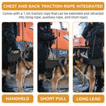 Qpets® Tactical Dog Harness for Medium Sized Dog Vest Harness with Pocket Outdoor Dog Harness with D Ring & Lifting Handle Breathable Oxford Cloth Quick Release Dog Harness, 20-30kg