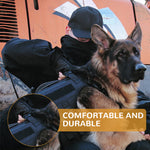 Qpets® Tactical Dog Harness for Medium Sized Dog Vest Harness with Pocket Outdoor Dog Harness with D Ring & Lifting Handle Breathable Oxford Cloth Quick Release Dog Harness, 20-30kg