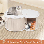Qpets® Cat Hideaway Tunnel House Cat Tunnel Semi-Closure Scratcher Roofed House DIY Assembly Felt Hiding Game