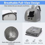 Qpets Foldable Pet Backpack Carrier with Breathable Mesh and Transparent Panels for Cats and Small Dogs
