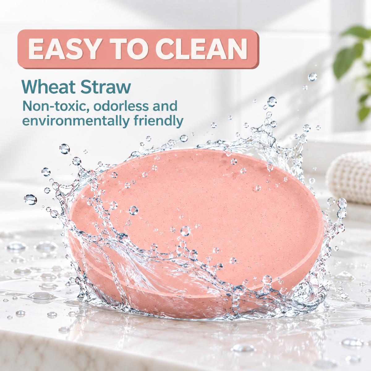 Qpets 6-Piece Wheat Straw and PP Pet Food Bowls for Cats and Small Dogs, Shallow and Stackable