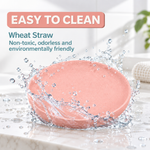 Qpets 6-Piece Wheat Straw and PP Pet Food Bowls for Cats and Small Dogs, Shallow and Stackable