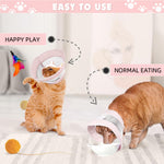 Qpets® Cat Cone Drawstring Adjustable Cat Cone Lick-proof Cat Cone for Recovery Protective Collar Patchwork Breathable Mesh Cat Cone Collar for Cat