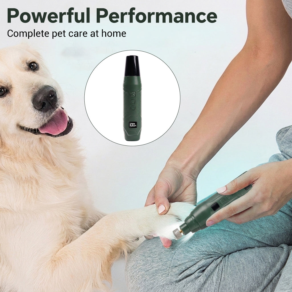 Qpets Electric Pet Nail Grinder for Dogs and Cats with LED Light and Adjustable Speed