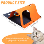 Qpets® Felt Cat Tunnel Cat Toy Set of 2 Pieces Freely Assemble Felt Transformable Cat Tunnel Cut Out Felt Hide Cave, 52x70cm Per One