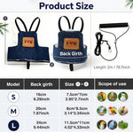 Qpets Bird Flight Harness with Leash, S, 16cm Back Girth, Denim Vest for Small Parrots