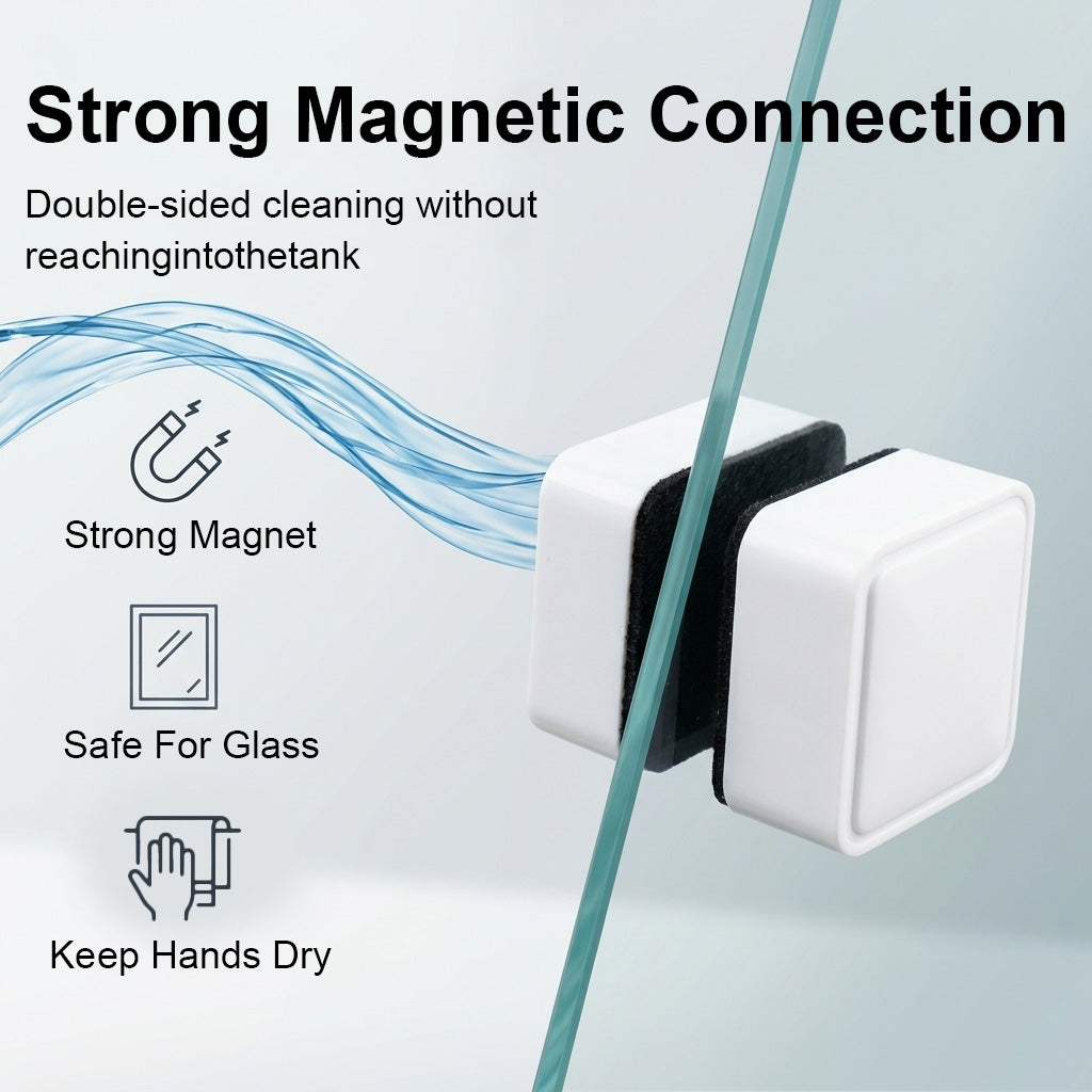 Qpets Mini Magnetic Algae Scraper for Compact Aquariums with 3cm Head and Floating Pad