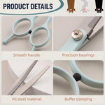 Qpets Pet Grooming Scissors Kit, 3 Stainless Steel Scissors with Comb and Storage Bag