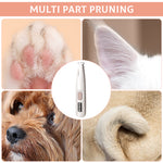 Qpets® USB Dog Trimmer with LED Cats Dogs Paws Trimmer Detailing Hair Trimmer Electric USB Cordless Pet Grooming Hair Trimmer for Face, Paws, Under The Tail