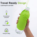 Qpets Foldable Silicone Pet Water Bottle for Dogs and Cats