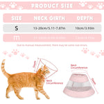 Qpets® Cat Cone Drawstring Adjustable Cat Cone Lick-proof Cat Cone for Recovery Protective Collar Patchwork Breathable Mesh Cat Cone Collar for Cat
