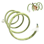 Qpets Bendable Wavy Cat Play Frame with Plush Cover, Hanging Ball and Bell for Indoor Play