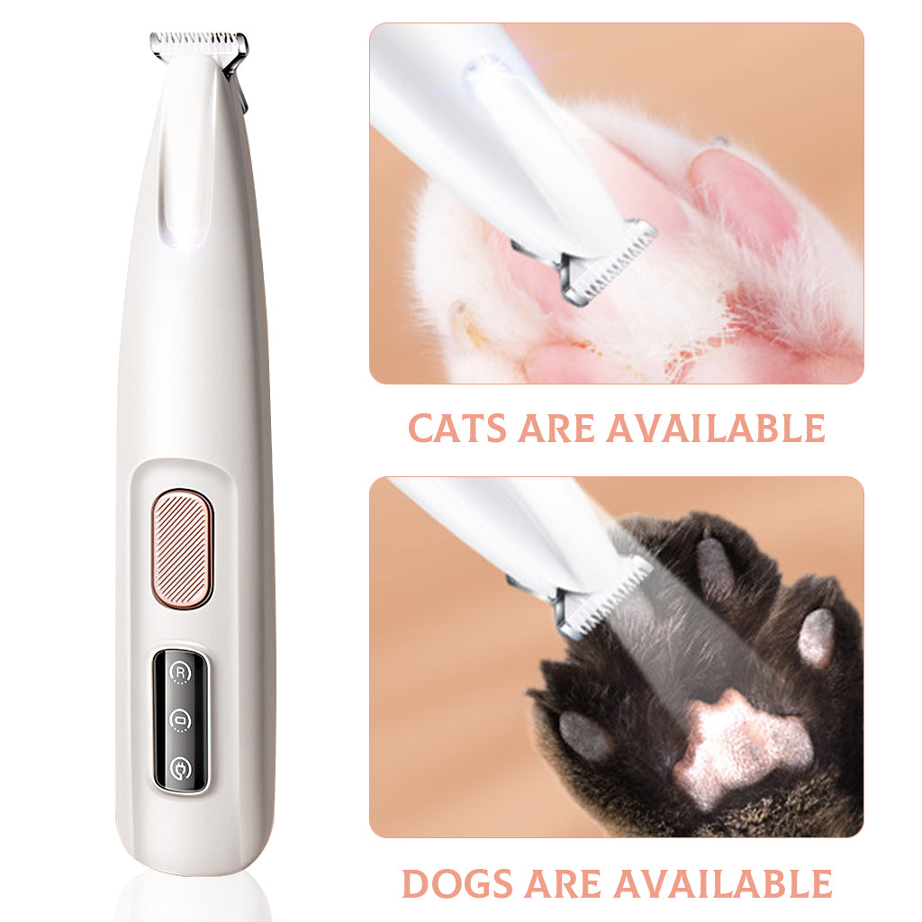 Qpets® USB Dog Trimmer with LED Cats Dogs Paws Trimmer Detailing Hair Trimmer Electric USB Cordless Pet Grooming Hair Trimmer for Face, Paws, Under The Tail