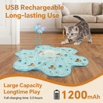 Qpets Rechargeable Interactive Cat Game with LED, Moving Feathers and Adjustable Speed Modes