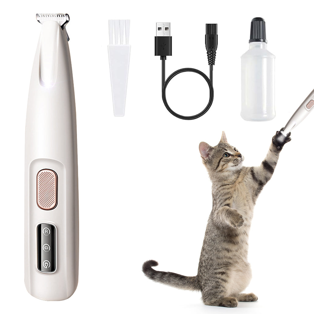 Qpets® USB Dog Trimmer with LED Cats Dogs Paws Trimmer Detailing Hair Trimmer Electric USB Cordless Pet Grooming Hair Trimmer for Face, Paws, Under The Tail
